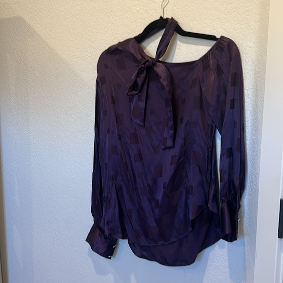 NEW Milly Tyla One Shoulder Diamond Jacquard Silk Blend Blouse - Picture 9 of 11